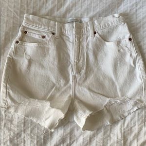 White Abercrombie Curve Love Shorts